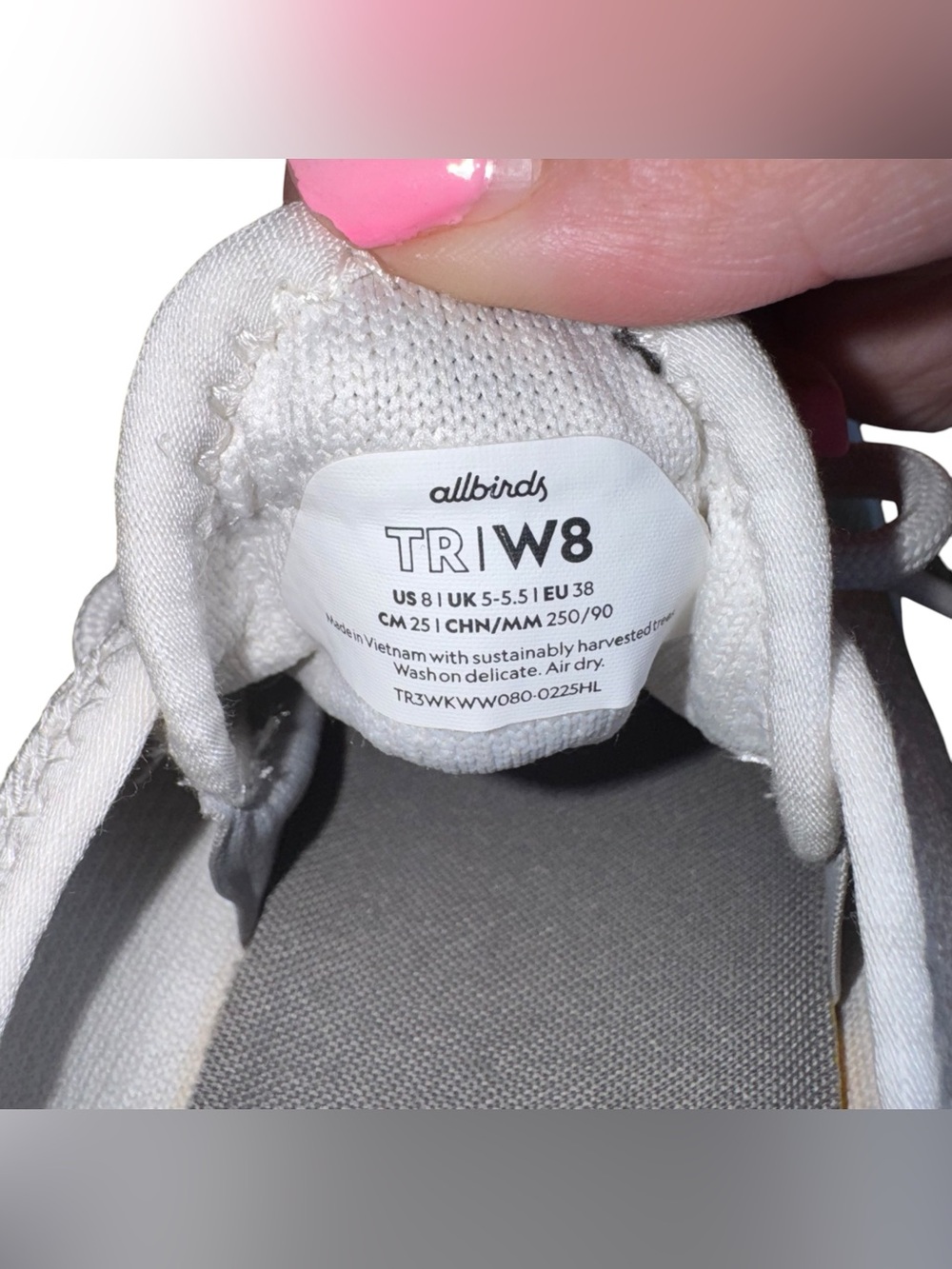 ALLBIRDS Tree Runners TR Sneakers Kaikoura White/White Sole Size 8 - Picture 15 of 15